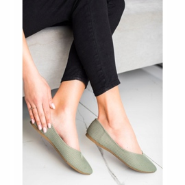 VINCEZA randiga ballerinor grön 1