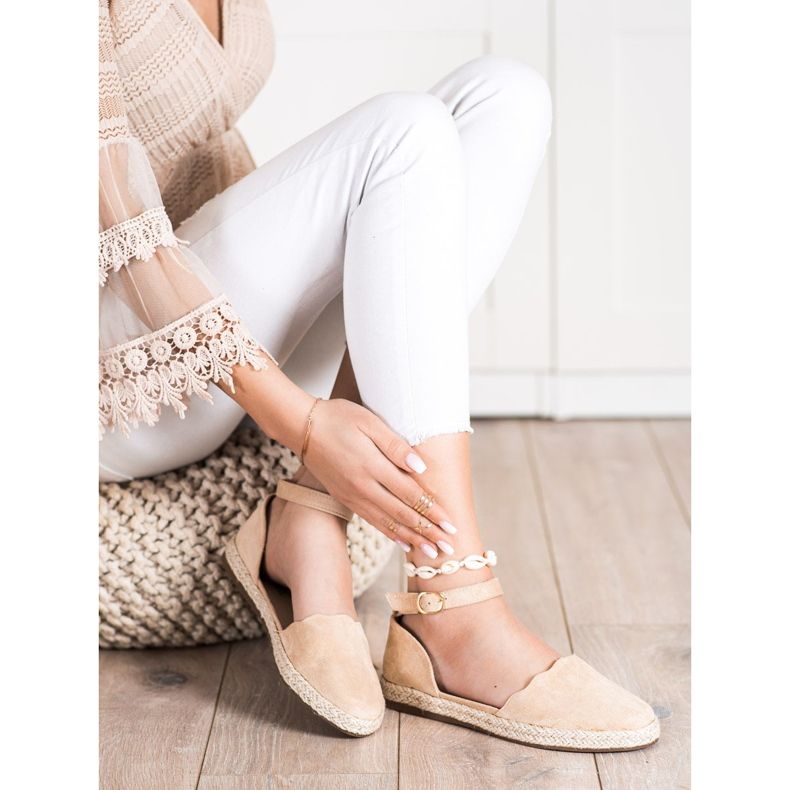 S. BARSKI Beige Espadrilles med spänne S.BARSKI 2