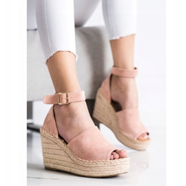 SHELOVET Powder Wedge Sandals rosa 2