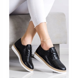 SHELOVET Svart Snake Print skor 2