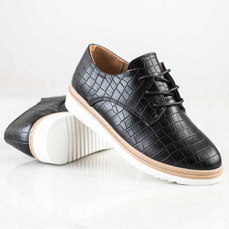SHELOVET Svart Snake Print skor 1