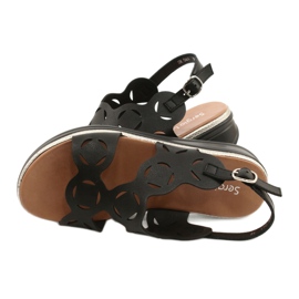 Sergio Leone Kvinnors Eco-Skick Sandals Black SK041 svart 4