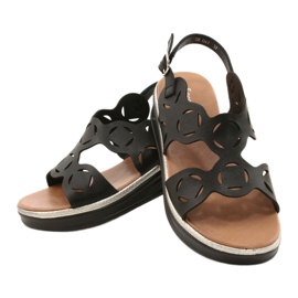 Sergio Leone Kvinnors Eco-Skick Sandals Black SK041 svart 5