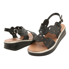 Sergio Leone Kvinnors Eco-Skick Sandals Black SK041 svart 3