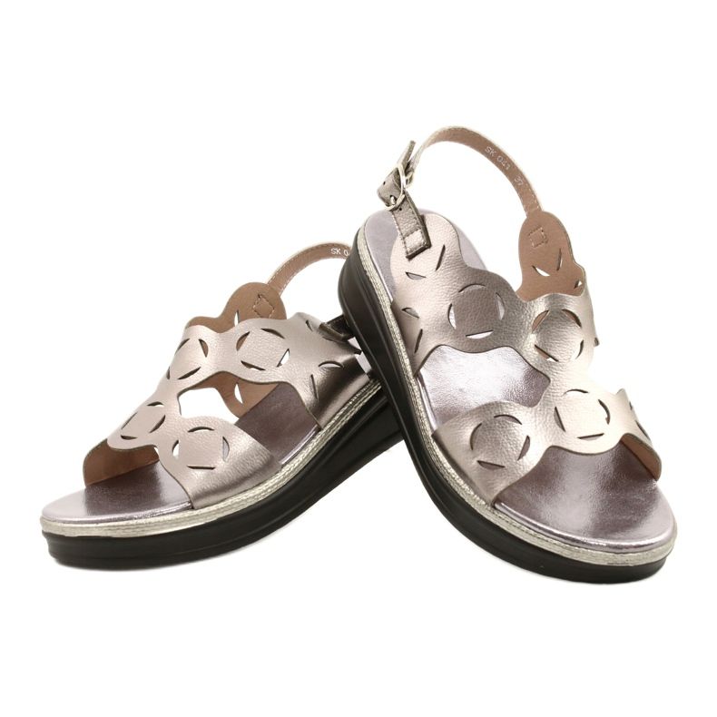 Kvinnors silver sandaler Sergio Leone SK041 silver- 4