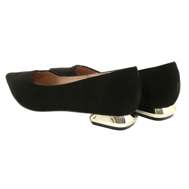 Pumpar med guldklackar FILIPPO DP2091 / 21 BK svart gyllene 7