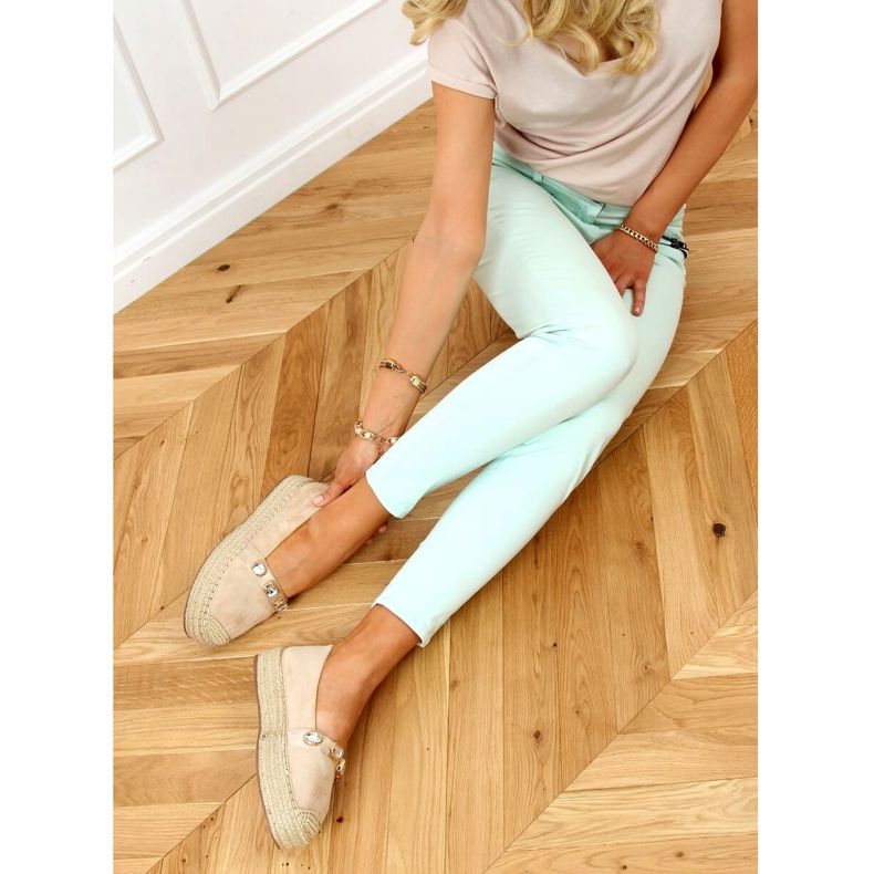 Espadriller med stenar beige 100-131-SC-1 Beige 2