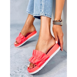 Tofflor för kvinnor med krusfärgade koraller 38862 Vattenmelonröd mångfärgad orange 2