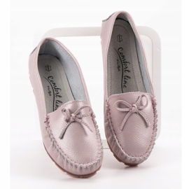 Filippo Läder Loafers med rosett rosa 1