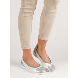 Filippo Läderballerinor med glitter vit 2
