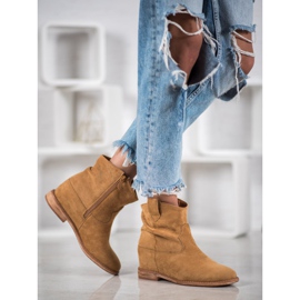 Bella Paris Cowboystövlar på en kil brun 1