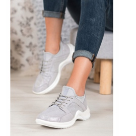 Sportskor av läder VINCEZA grå 1