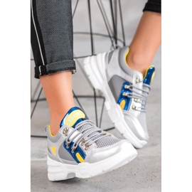 Bella Paris Mode sneakers med mesh grå mångfärgad 2