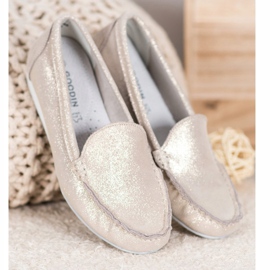 Goodin Gyllene loafers med glitter 1