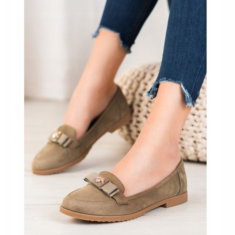 Miss Laura Lords med dekorativ rosett kaki grön 1