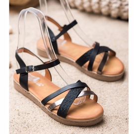 Weide Snygga sandaler tillverkade av ekoläder svart 1