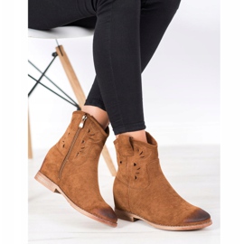 Vinceza Vincez wedge cowboystövlar brun gul 1