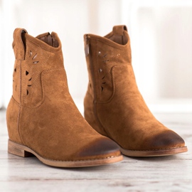 Vinceza Vincez wedge cowboystövlar brun gul 2