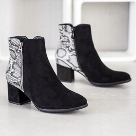 Filippo Snake Print Booties svart grå 1