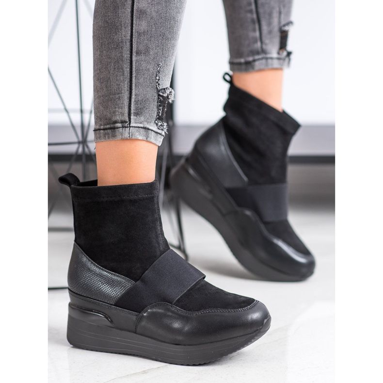 SHELOVET Mode slip-on stövlar svart 2