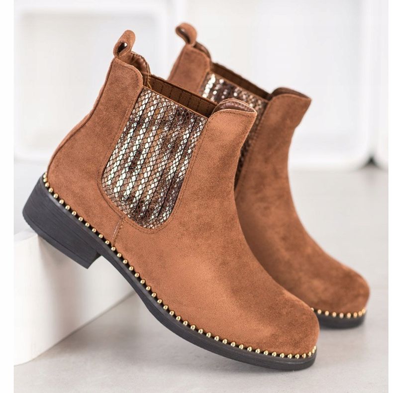 SHELOVET Snygga Chelsea stövlar brun 1