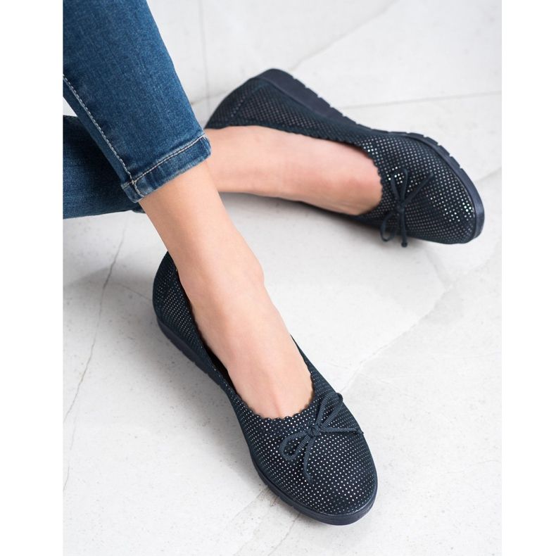 Filippo Eleganta Ballerinor med kort marinblå blå 1