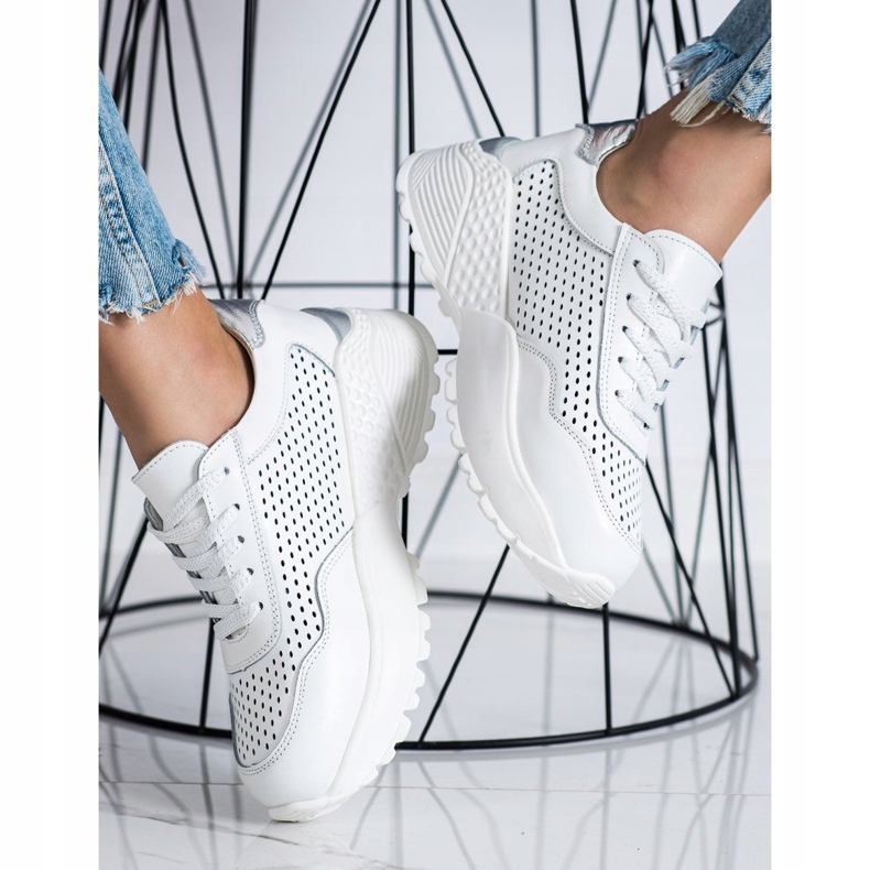 Goodin Moderiktiga läderskor vit 1