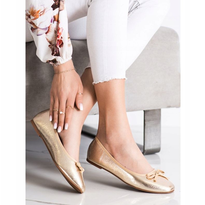 Goodin Eco ballerinor i läder gyllene 1