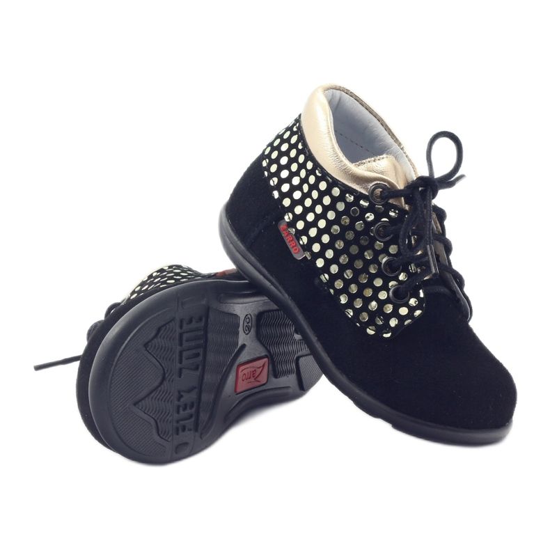 Flickstövlar Zarro 82/4 svart guld gyllene 3