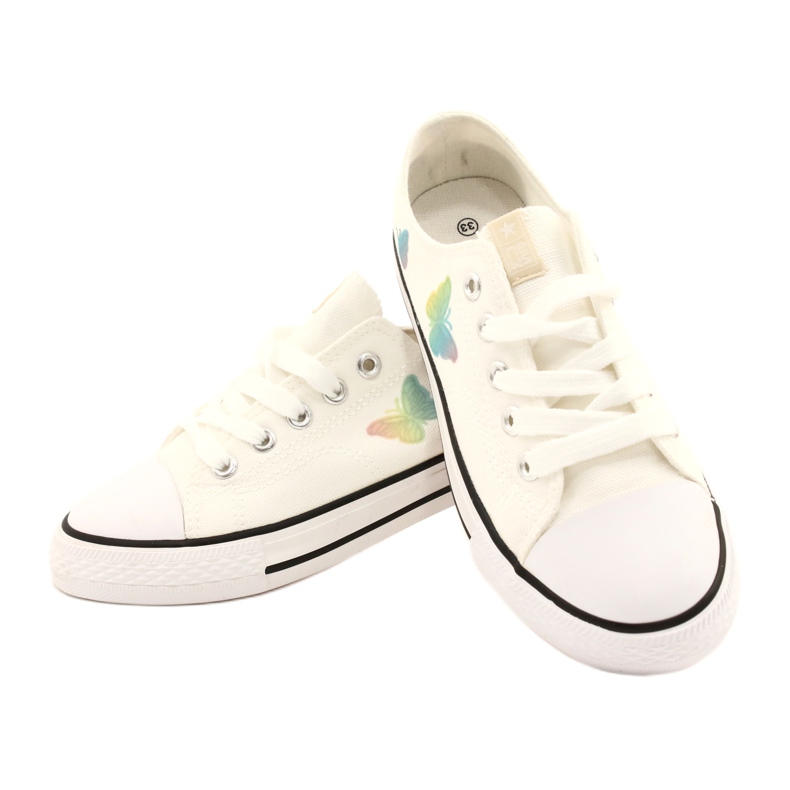 NEWS Vita sneakers med bundna fjärilar 21DZ35-3585 3