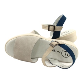 Bekväma lädersandaler för kvinnor Filippo DS2021/21 grå 3