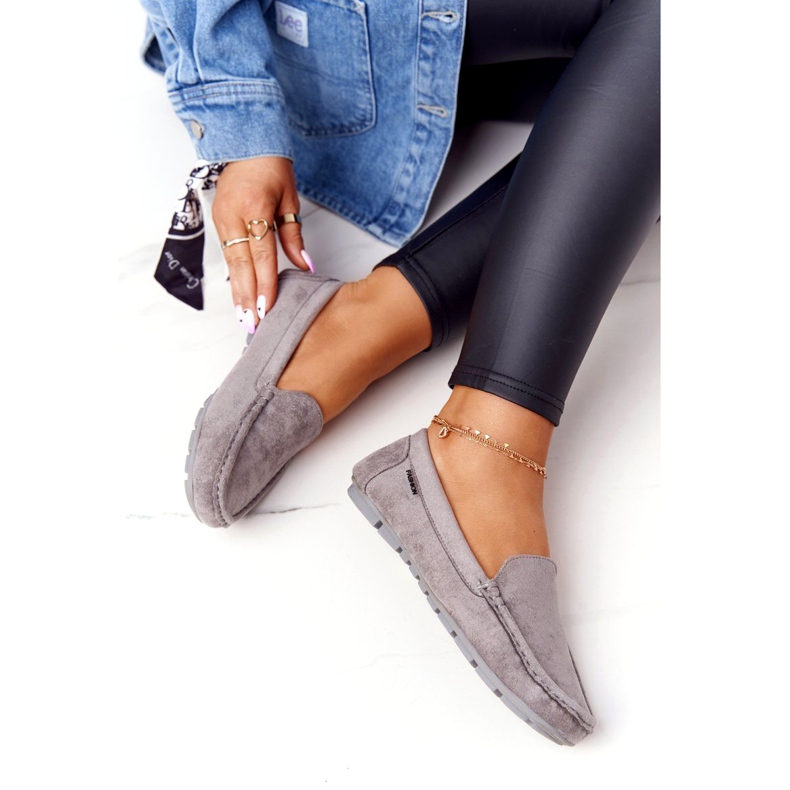 PH1 Loafers i mocka för kvinnor grå San Marino 2