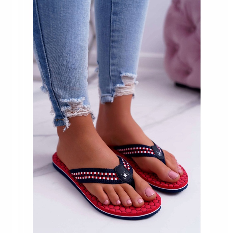 Dam Tofflor Flip-flops Big Star Red DD274A252 röd marinblå 1