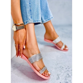 Rosa BG51 Rosa tofflor i silikon silver- 1