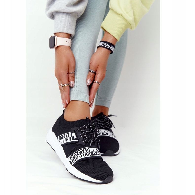 Kvinnors sportskor Memory Foam Big Star HH274359 Svart vit 2