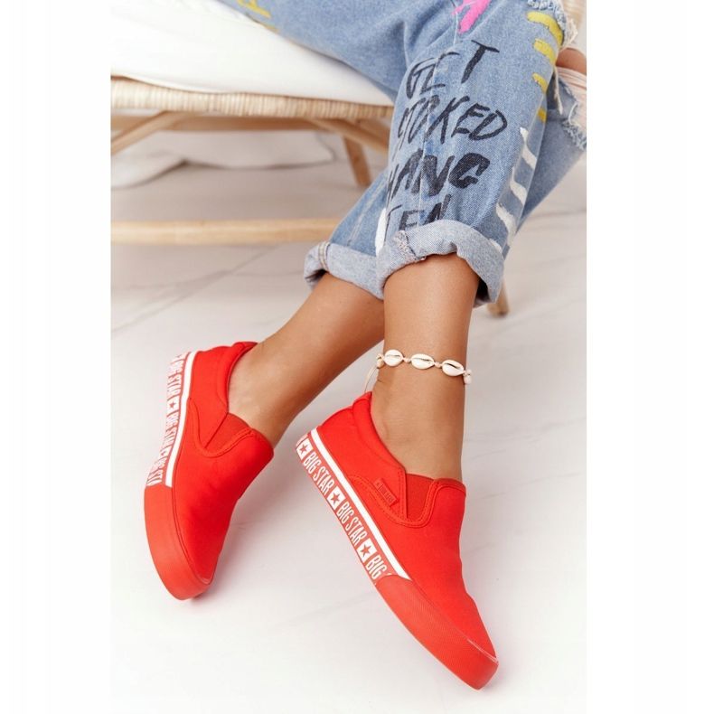 Dam Sneakers Slip-on Big Star HH274010 Röd 2