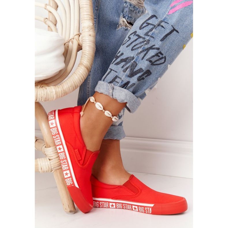Dam Sneakers Slip-on Big Star HH274010 Röd 1