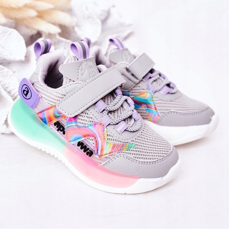 Apawwa Barnsportskor Sneakers Grå Jump Jump mångfärgad 1