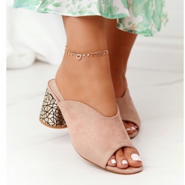 Mockhöga klackar S.Barski C420-15 Beige 2