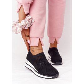 Openwork Sneakers Slip-On On Wedge Black Sophia vit svart 1