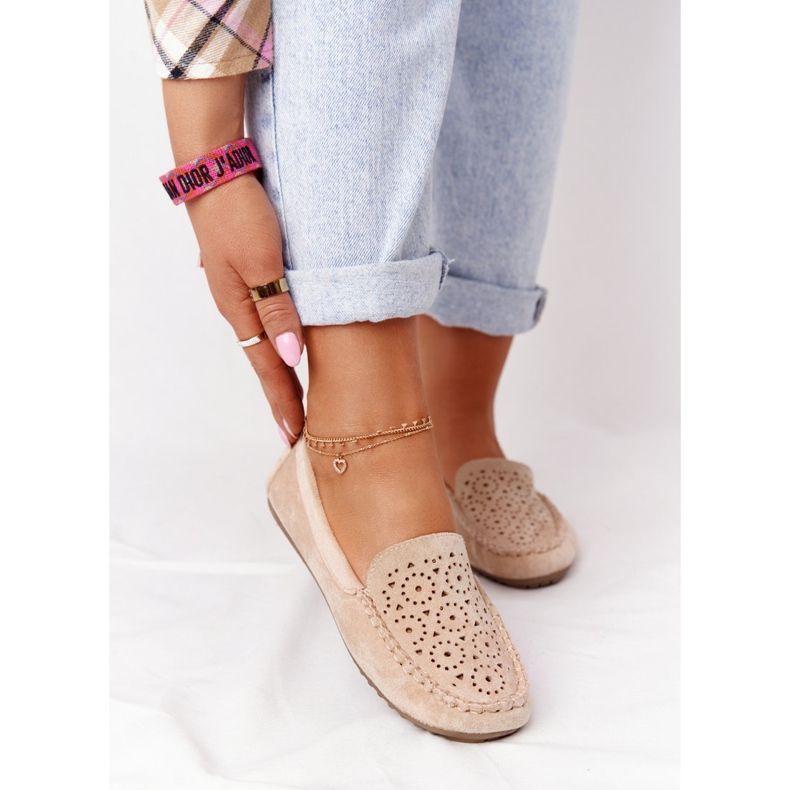 Loafers i mocka för kvinnor Beige Molly 2