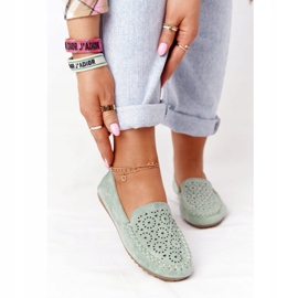 Loafers i grönt Molly -mocka för kvinnor 1