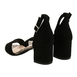 Sandaler på låg stolpe Sergio Leone SK839 beige brun svart 5