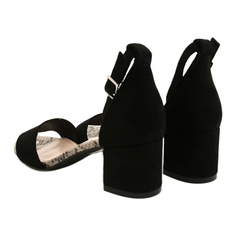 Sandaler på låg stolpe Sergio Leone SK839 beige brun svart 5