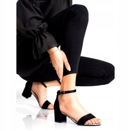 Sandaler på låg stolpe Sergio Leone SK839 beige brun svart 1