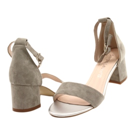 Sergio Leone Sandaler på en låg Eco -pelare SK839 silver silver- 4