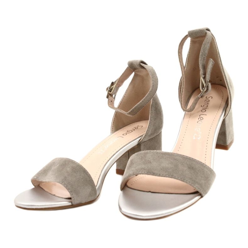 Sergio Leone Sandaler på en låg Eco -pelare SK839 silver silver- 3