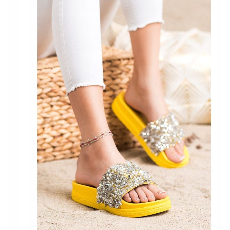 Seastar Mode tofflor i kristall silver- 2