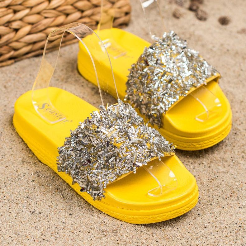 Seastar Mode tofflor i kristall silver- 1