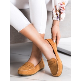 Super Me Loafers i kamelmocka brun 1